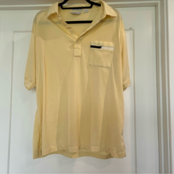 Vintage Idletime Mens 70s Yellow 1/4 Button Short Sleeve Polo Shirt Size XL - Picture 3 of 12
